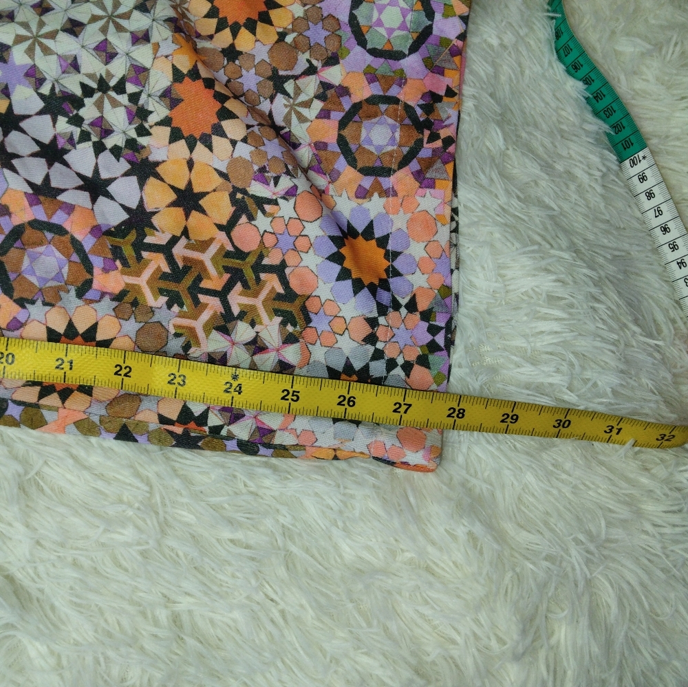 Anthropologie Geometric Orange Printed Trousers Pants Size 4 - Picture 11 of 12